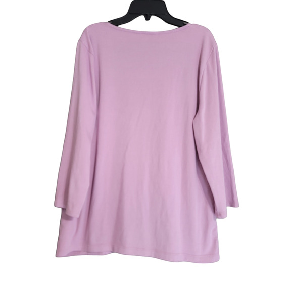 LRL Scottish Primrose Floral Lace V-Neck Trim Three Quarter Sleeve Top Size XXL - Picture 3 of 10